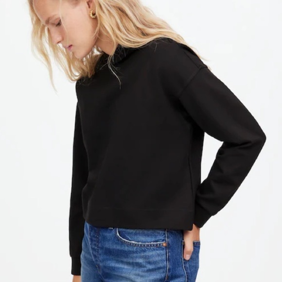 Madewell Tops - MADEWELL Black Ponte Hoodie Sweatshirt Top Size XXS